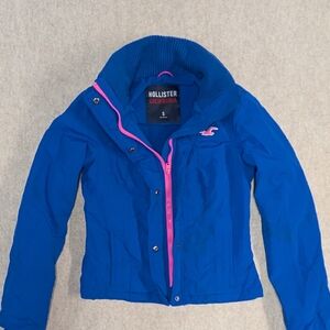 Hollister Bright Blue And Pink Warm Wintet Coat Or Ski Jacket Size Women's Small